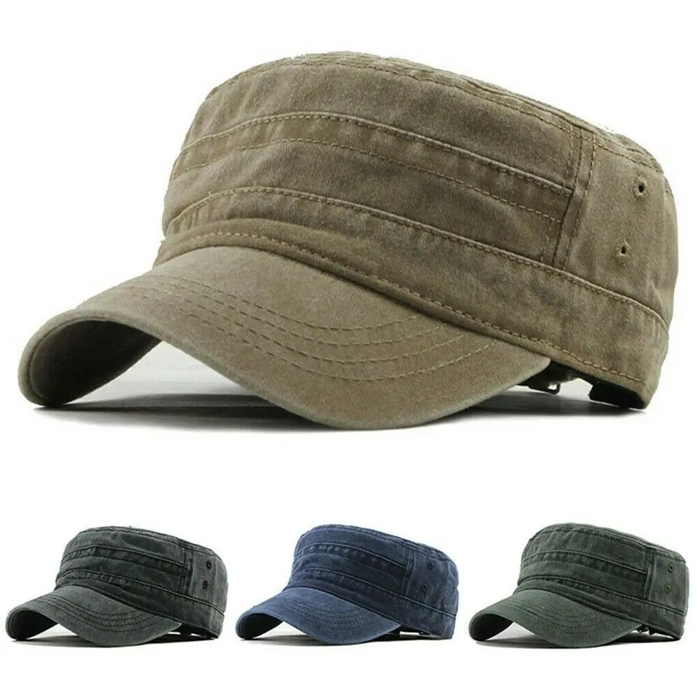 Classic Military-Style Cotton Cadet Cap 🧢