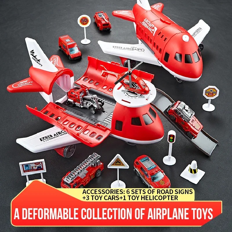 Transformable Airplane Transport Playset for Kids