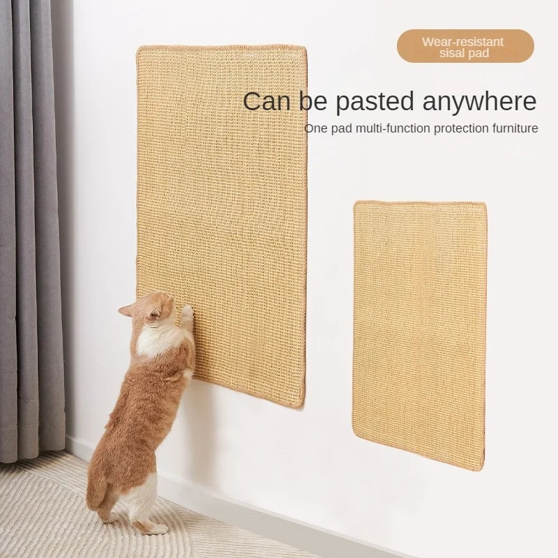 Sisal Cat Scratching Mat – Wall-Mounted Furniture Protector Pad for Cat Paw Training