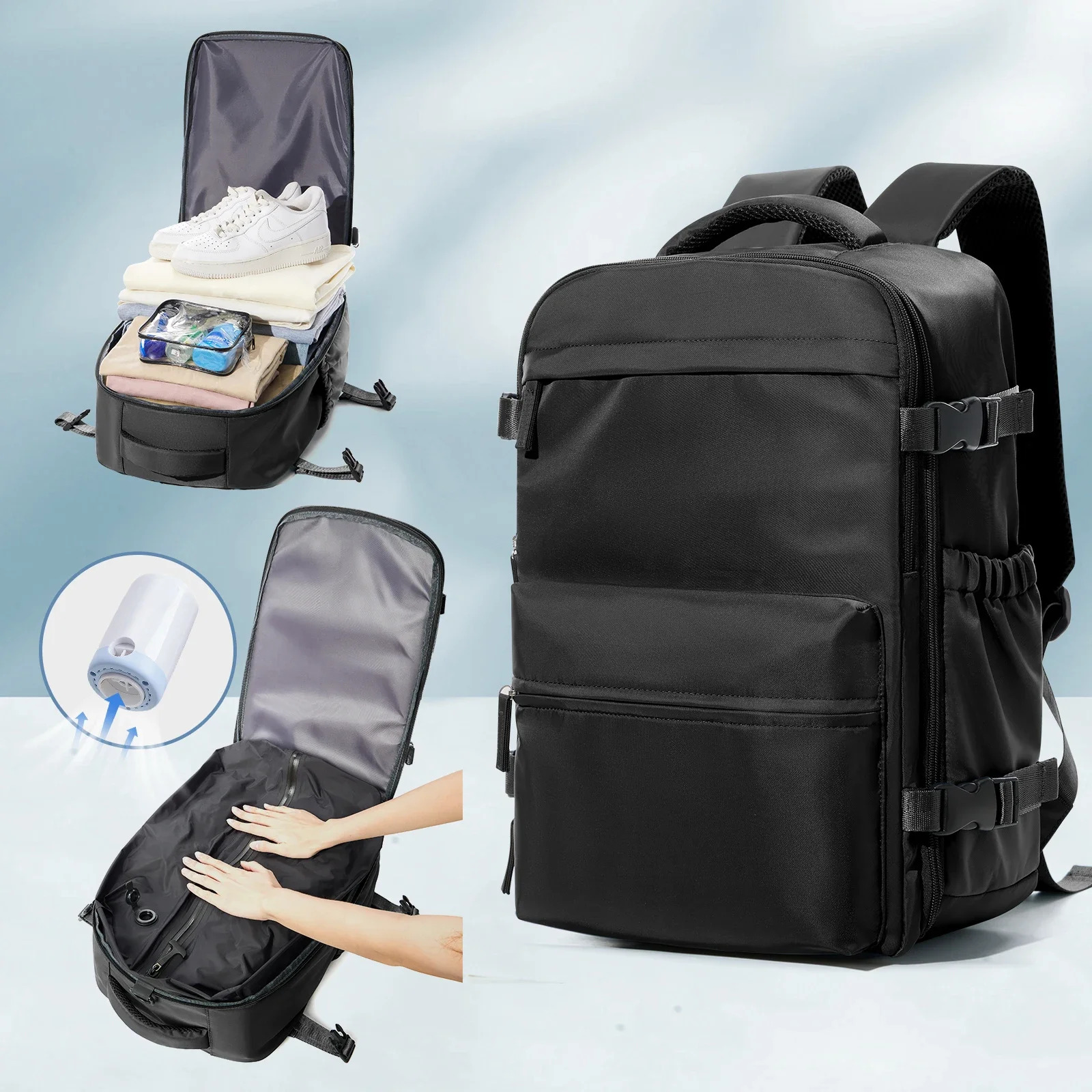 Vacuum Travel Backpack - Large Carry On Bag Flight Approved