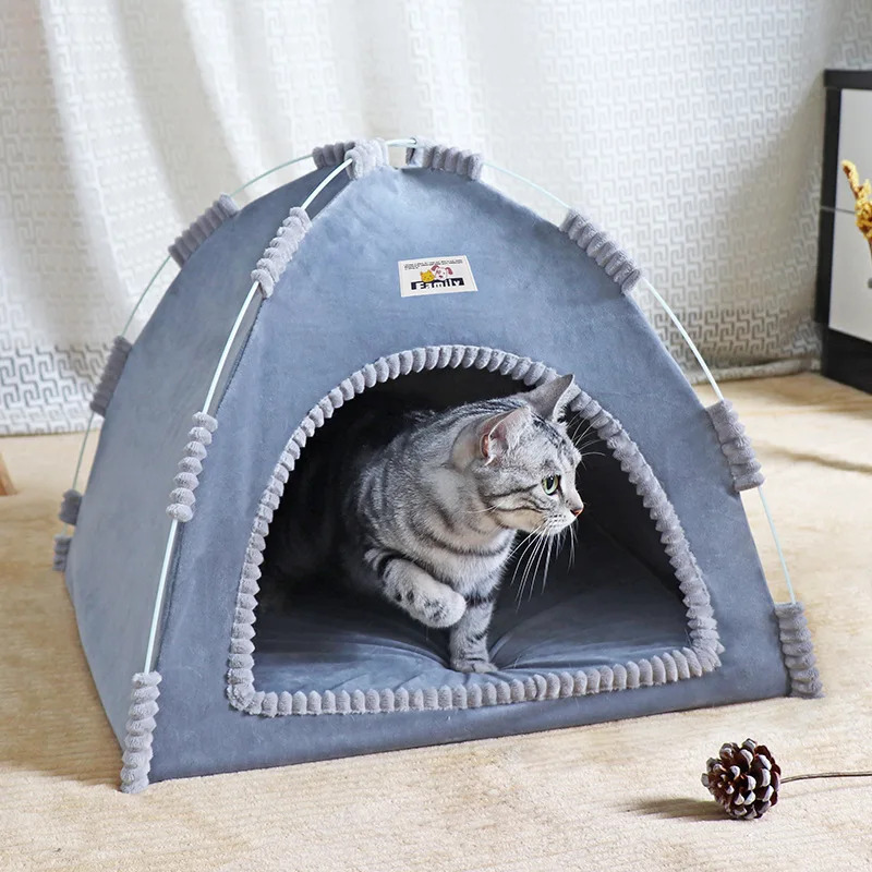 All-Season Indoor/Outdoor Cat Tent – Waterproof Pet House with Removable Cushion, Cozy Shelter for Cats & Small Dogs