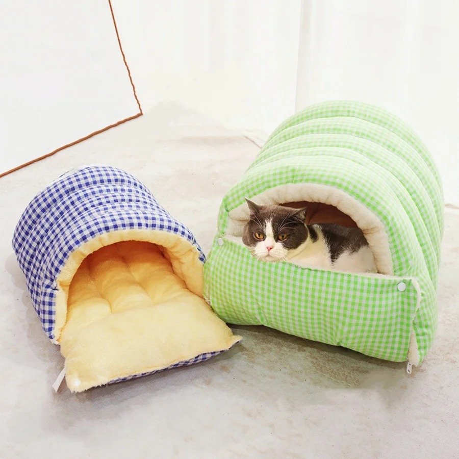 SnuggleNest Plush Pet Cave Bed