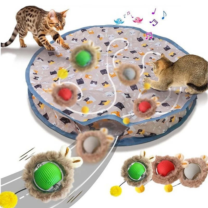 Furry Hide-N-Roll Interactive Cat Toy