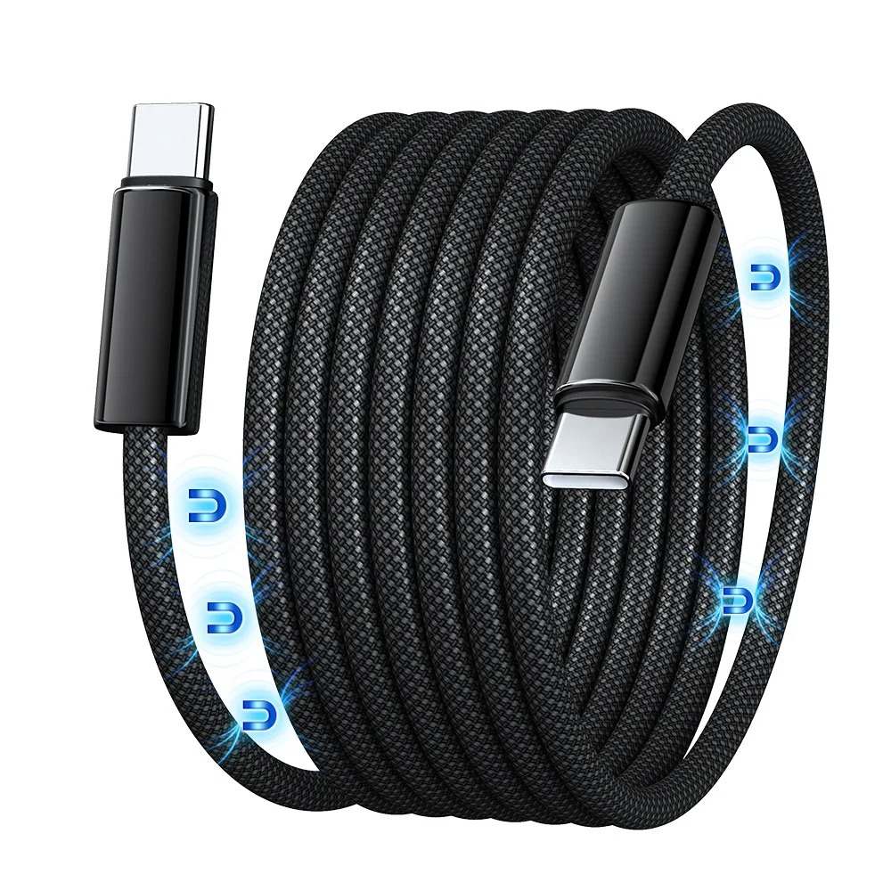 Braided Design Magnetic USB-C Fast Charging Cable 100W