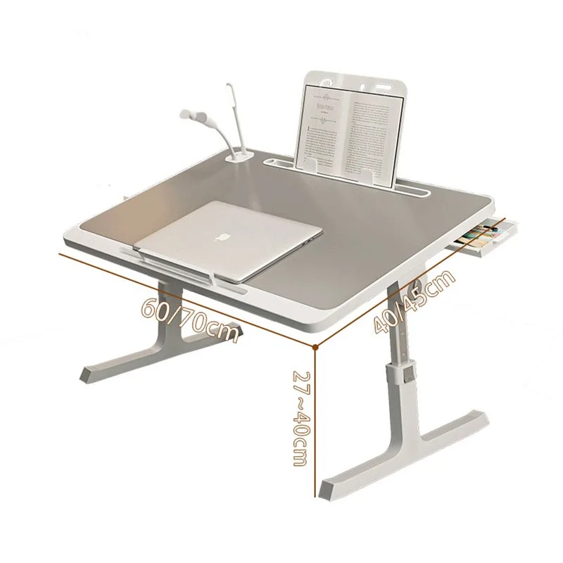 Adjustable Multifunction Bed Desk with LED Lamp & Device Holder